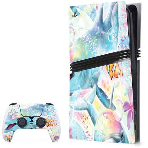 Pastel Dolphins by Sheena Pike PS5 Pro Bundle Skin