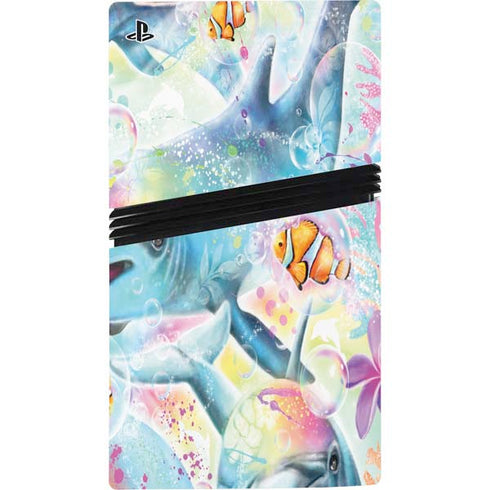 Pastel Dolphins by Sheena Pike PS5 Pro Console Skin