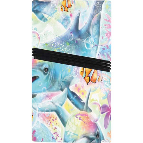Pastel Dolphins by Sheena Pike PS5 Pro Console Skin