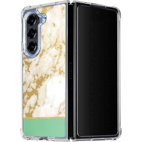Pastel Marble Galaxy Z Fold5 5G Clear Case