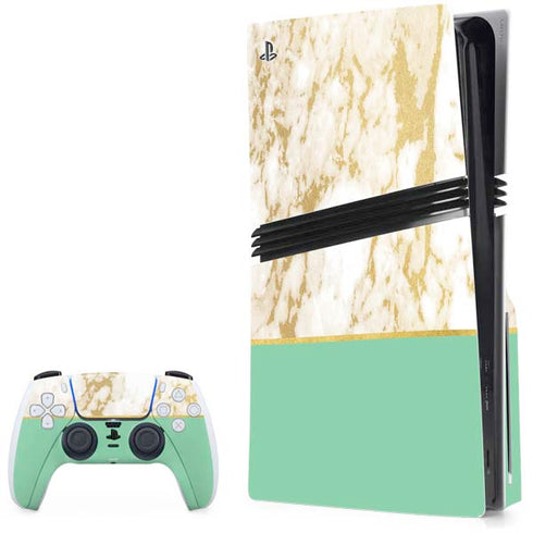 Pastel Marble PS5 Pro Disk Bundle Skin