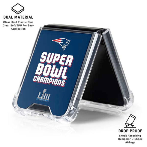 NFL Patriots Super Bowl LIII Champions Galaxy Z Flip6 Clear Case
