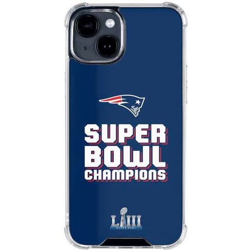 NFL Patriots Super Bowl LIII Champions iPhone 15 Clear Case