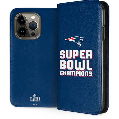 NFL Patriots Super Bowl LIII Champions iPhone 15 Pro Folio Case
