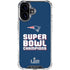 NFL Patriots Super Bowl LIII Champions iPhone 16 Clear Case