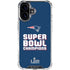 NFL Patriots Super Bowl LIII Champions iPhone 16 Plus Clear Case