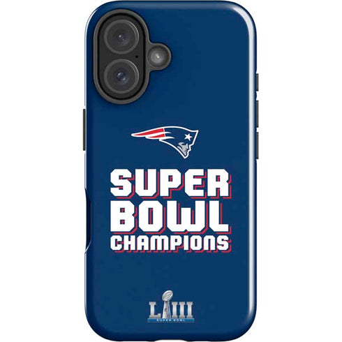 NFL Patriots Super Bowl LIII Champions iPhone 16 Plus Impact Case