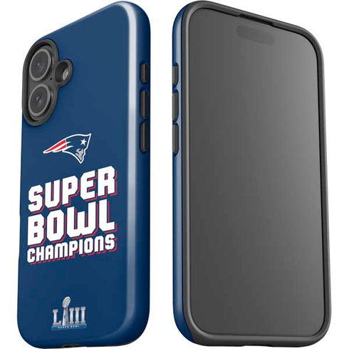 NFL Patriots Super Bowl LIII Champions iPhone 16 Plus Impact Case
