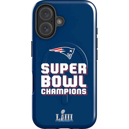 NFL Patriots Super Bowl LIII Champions iPhone 16 Plus Magsafe Impact Case
