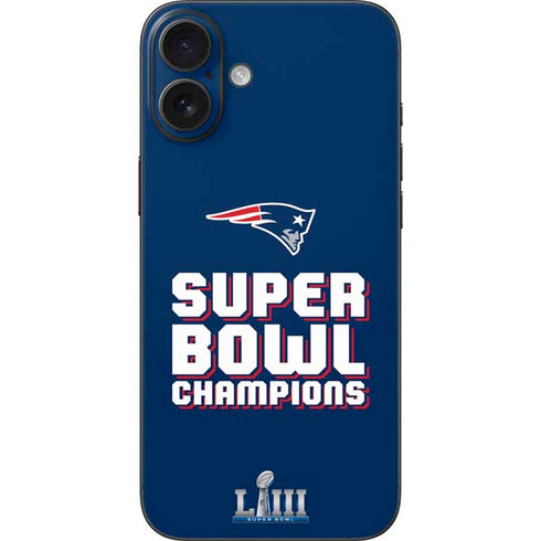 NFL Patriots Super Bowl LIII Champions iPhone 16 Plus Skin