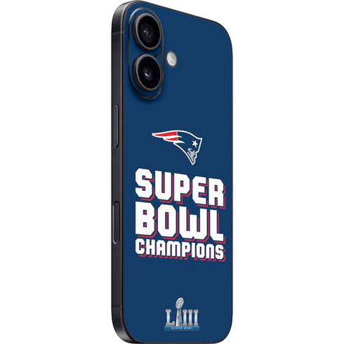 NFL Patriots Super Bowl LIII Champions iPhone 16 Plus Skin