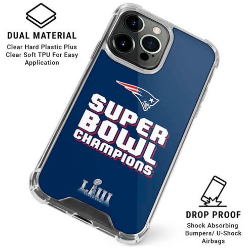 NFL Patriots Super Bowl LIII Champions iPhone 16 Pro Clear Case
