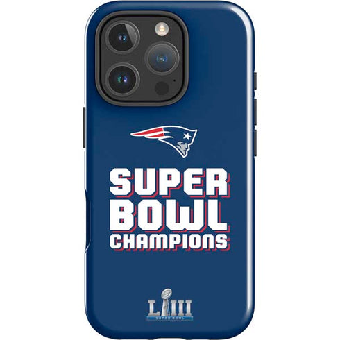 NFL Patriots Super Bowl LIII Champions iPhone 16 Pro Impact Case