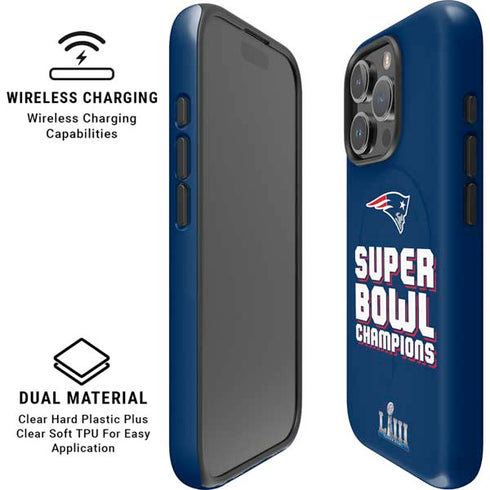 NFL Patriots Super Bowl LIII Champions iPhone 16 Pro Magsafe Impact Case