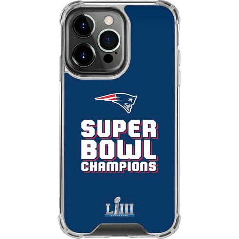 NFL Patriots Super Bowl LIII Champions iPhone 16 Pro Max Clear Case