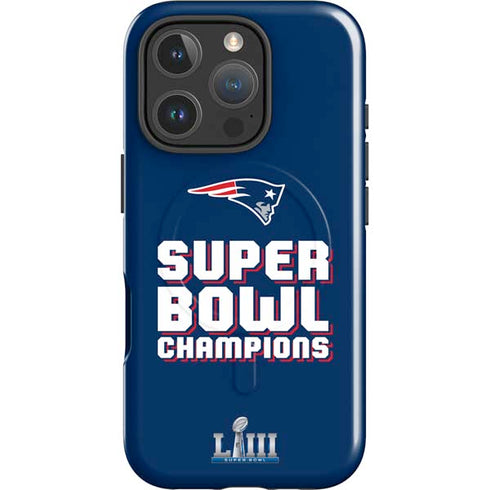 NFL Patriots Super Bowl LIII Champions iPhone 16 Pro Max Magsafe Impact Case