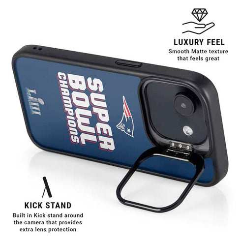 NFL Patriots Super Bowl LIII Champions iPhone 16e Kickstand Case
