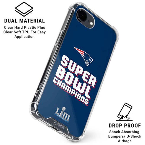 NFL Patriots Super Bowl LIII Champions iPhone 16e Clear Case