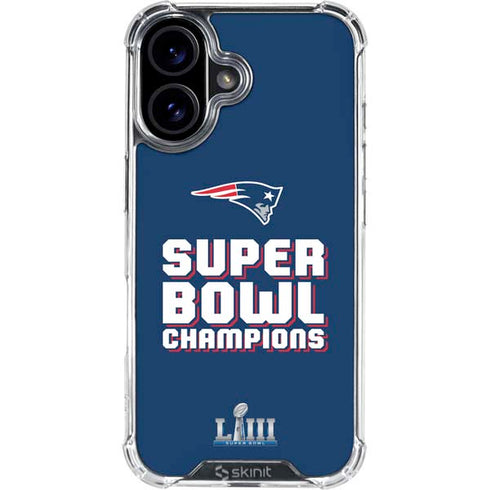 NFL Patriots Super Bowl LIII Champions iPhone 17 Clear Case