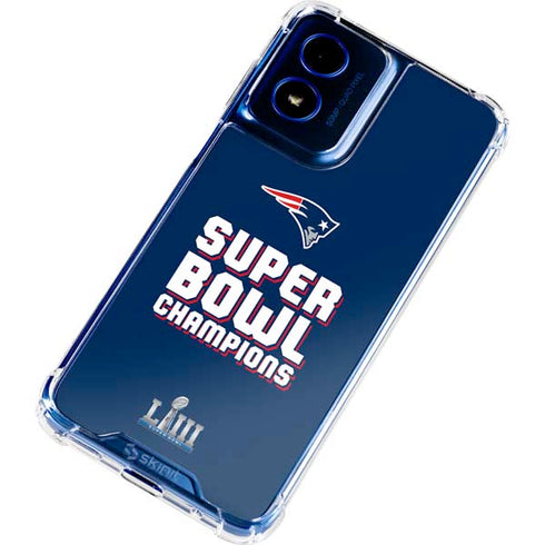 NFL Patriots Super Bowl LIII Champions Moto G 5G (2024) Clear Case