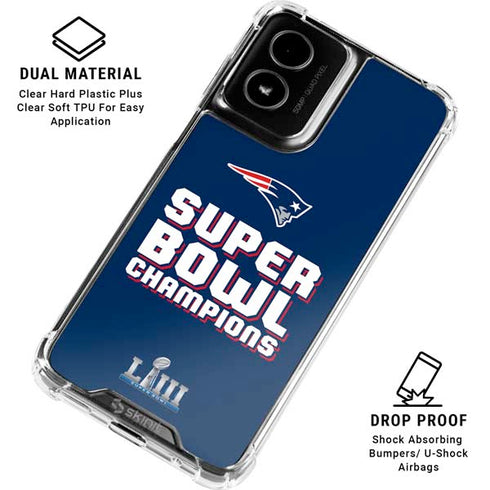 NFL Patriots Super Bowl LIII Champions Moto G Power 5G (2024) Clear Case