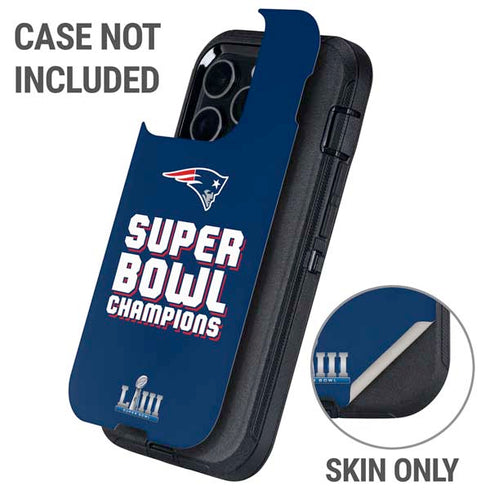 NFL Patriots Super Bowl LIII Champions Otterbox Defender iPhone Skin