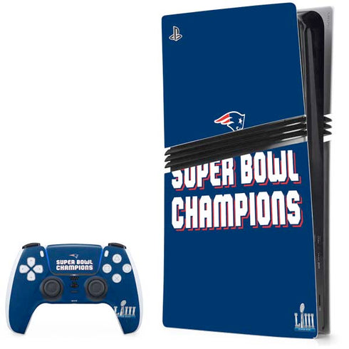 NFL Patriots Super Bowl LIII Champions PS5 Pro Bundle Skin