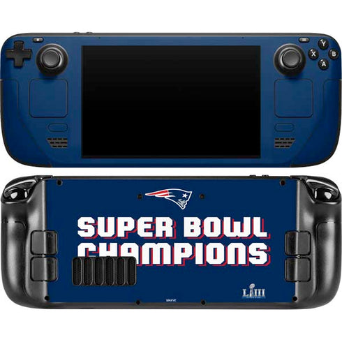 NFL Patriots Super Bowl LIII Champions Steam Deck Handheld Gaming Computer OLED Skin