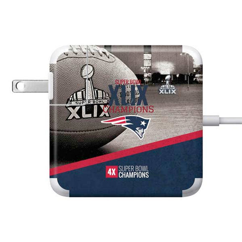 NFL Patriots Super Bowl XLIX Champs 85W Power Adapter (15 and 17 inch MacBook Pro Charger) Skin
