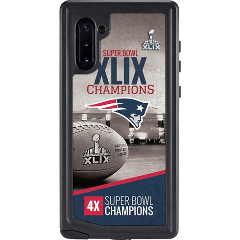 NFL Patriots Super Bowl XLIX Champs Galaxy Note 10 Waterproof Case