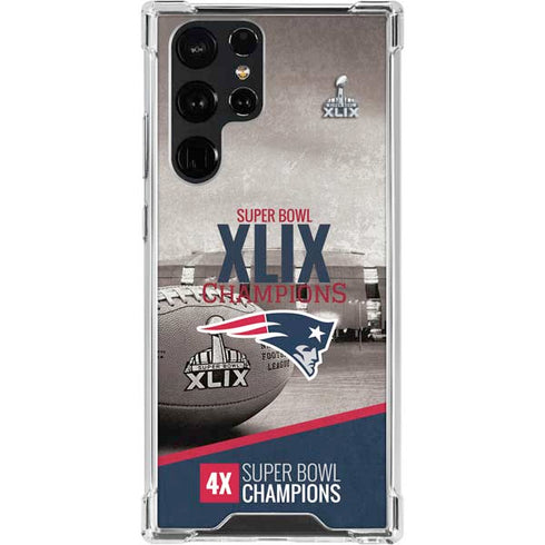NFL Patriots Super Bowl XLIX Champs Galaxy S23 Ultra Clear Case