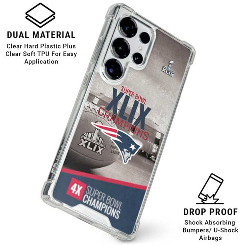 NFL Patriots Super Bowl XLIX Champs Galaxy S25 Ultra Clear Case