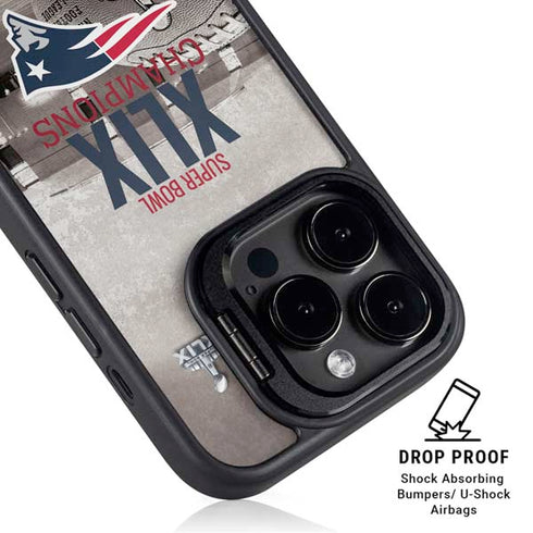 NFL Patriots Super Bowl XLIX Champs iPhone 14 Pro Max Kickstand Case
