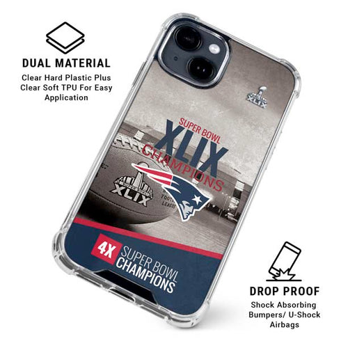 NFL Patriots Super Bowl XLIX Champs iPhone 15 Clear Case