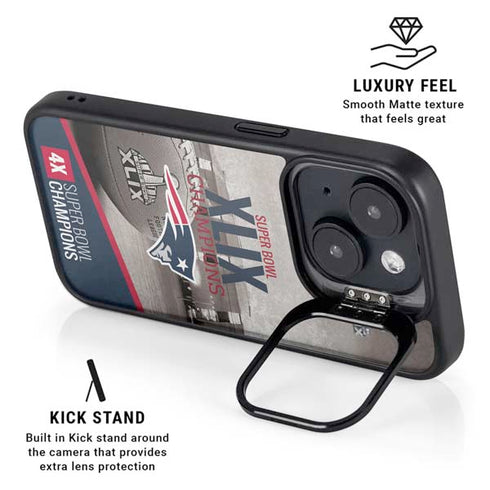 NFL Patriots Super Bowl XLIX Champs iPhone 15 Plus Kickstand Case