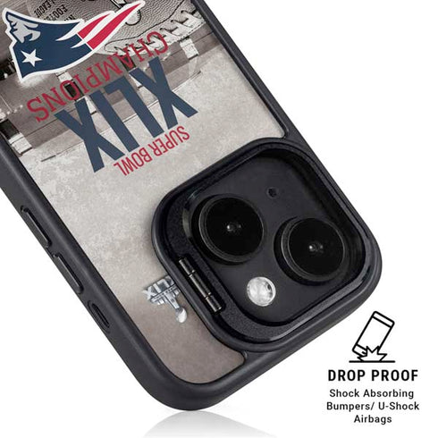 NFL Patriots Super Bowl XLIX Champs iPhone 15 Plus Kickstand Case