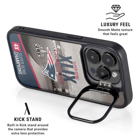 NFL Patriots Super Bowl XLIX Champs iPhone 15 Pro Max Kickstand Case