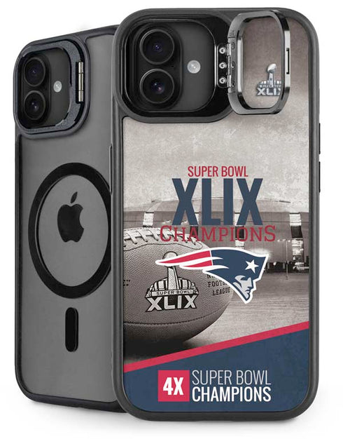 NFL Patriots Super Bowl XLIX Champs iPhone 16 Plus Kickstand Case