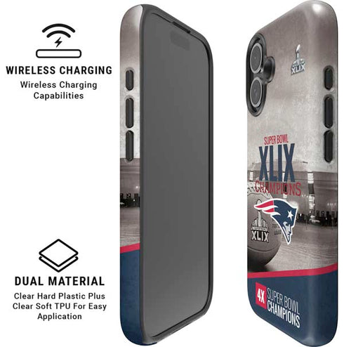 NFL Patriots Super Bowl XLIX Champs iPhone 16 Plus Magsafe Impact Case