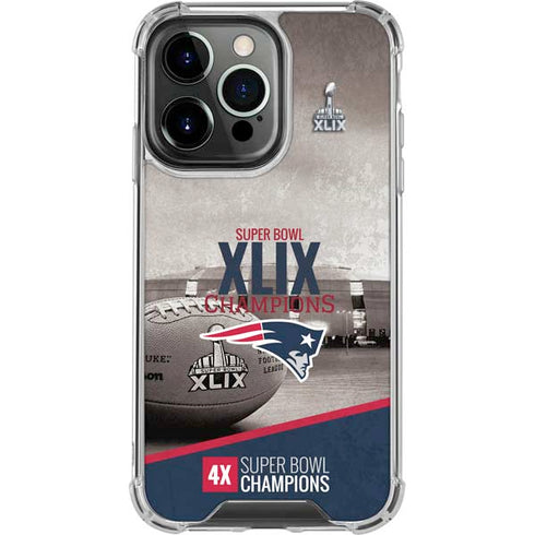 NFL Patriots Super Bowl XLIX Champs iPhone 16 Pro Clear Case