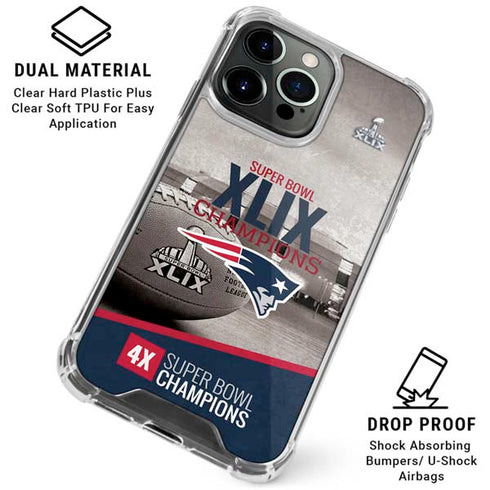 NFL Patriots Super Bowl XLIX Champs iPhone 16 Pro Clear Case