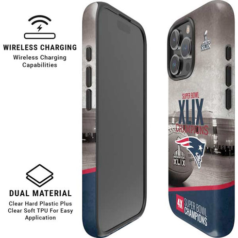 NFL Patriots Super Bowl XLIX Champs iPhone 16 Pro Magsafe Impact Case