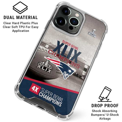 NFL Patriots Super Bowl XLIX Champs iPhone 16 Pro Max Clear Case
