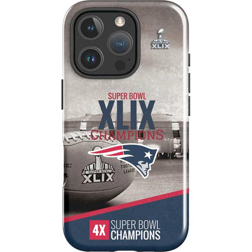 NFL Patriots Super Bowl XLIX Champs iPhone 16 Pro Max Impact Case