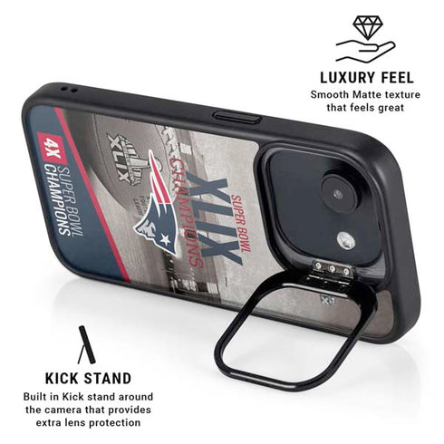 NFL Patriots Super Bowl XLIX Champs iPhone 16e Kickstand Case