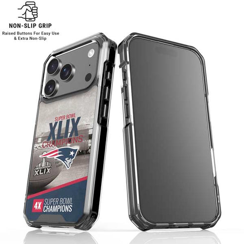 NFL Patriots Super Bowl XLIX Champs iPhone 18 Pro Clear Case