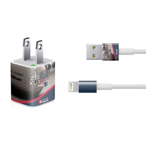 NFL Patriots Super Bowl XLIX Champs iPhone Charger (5W USB) Skin