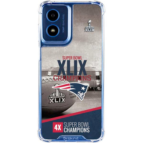 NFL Patriots Super Bowl XLIX Champs Moto G 5G (2024) Clear Case