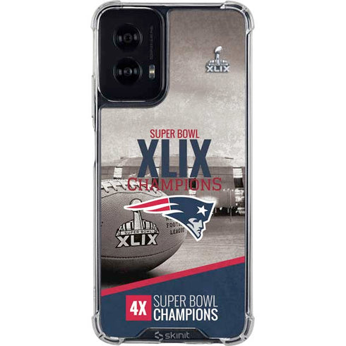 NFL Patriots Super Bowl XLIX Champs Moto G Power 5G (2024) Clear Case