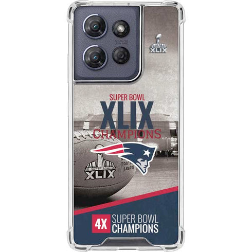 NFL Patriots Super Bowl XLIX Champs Moto G Power 5G (2025) Clear Case